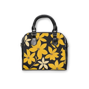 Shoulder Handbag, Yellow Floral Purse, Summer Tote Bag, Women&#39;s Fashion Accessory, Gift for Her