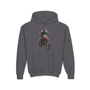 Youth Dirt Bike Hoodie: Motocross Sweatshirt with Kangaroo Pocket