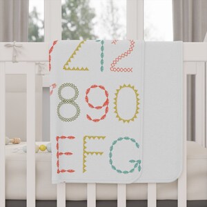 Witte ABC123 peuterdeken