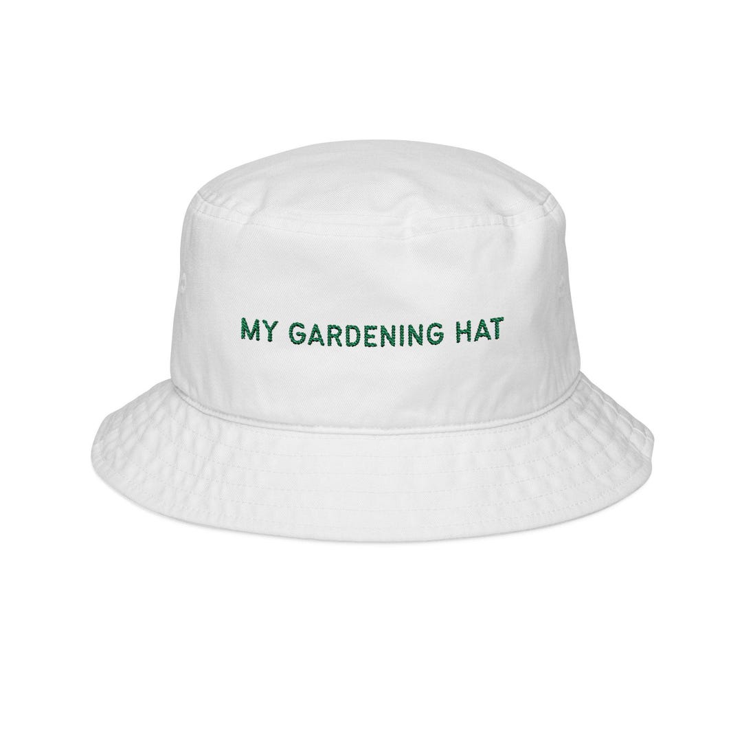 Embroidered Bucket Hat, My Gardening Hat, Sun Protection Cap, Floral ...