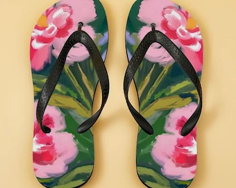 Flip Flops - Pink Flowers