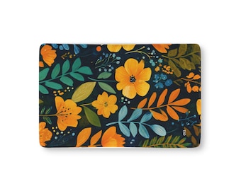 Wiegdeken voor baby's met donkerder bloemenpatroon | Geelblauw beddengoed met wilde bloemen