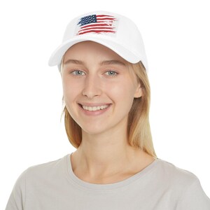 Low Profile Baseball Cap - Patriotic Red White and Blue Hat, USA Flag Design, Fourth of July Accessories, American Pride Gift, Veterans Day
