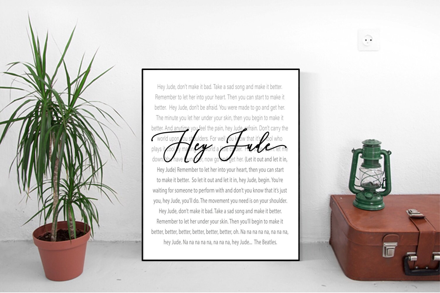 Hey Jude. Lyric Art. Digital Print. Instant Download. Wall | Etsy