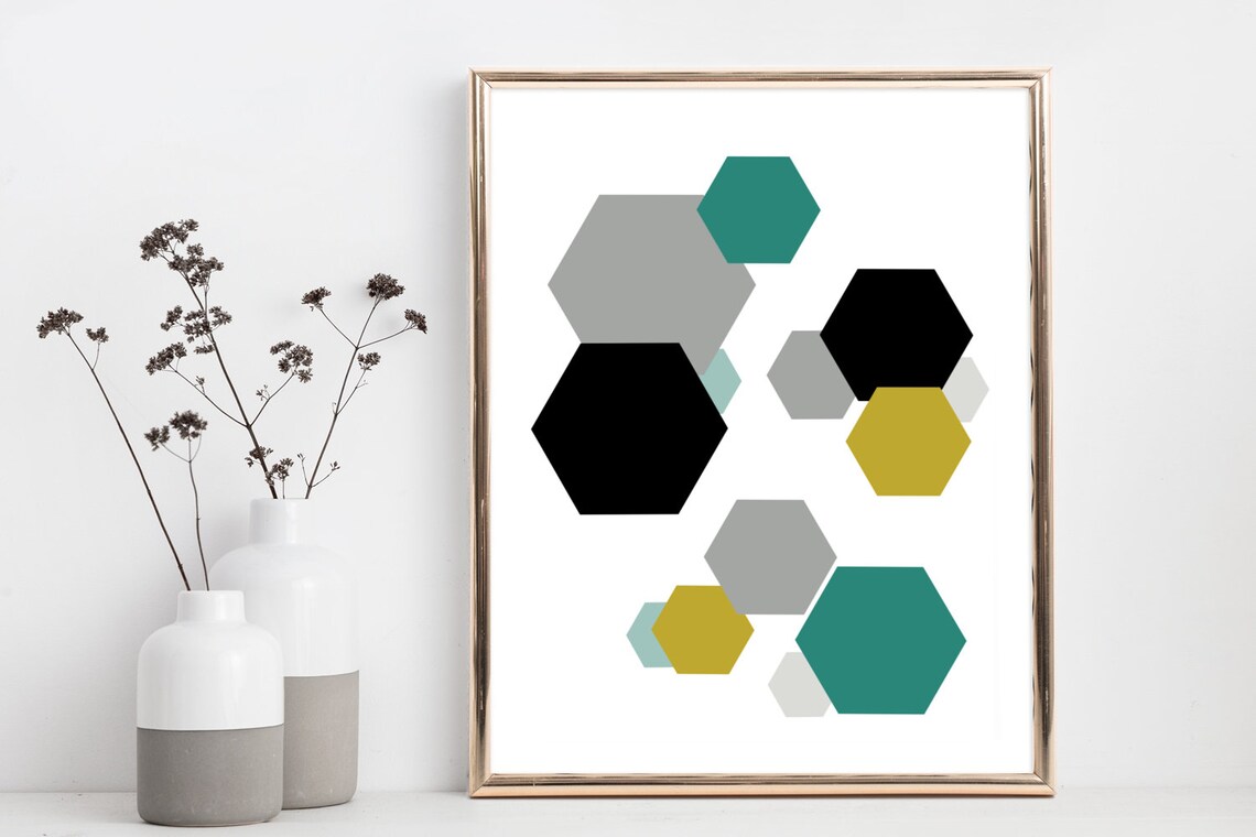 Geometric Shapes. Printable Wall Art. Home Decor. Modern Art. Etsy