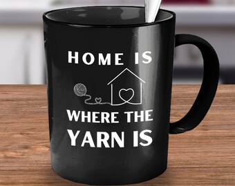 Yarn mug, gift ideas for crocheters, crochet, knitter, knitting, funny, birthday, christmas, for her, women, mom, grandma, coffee cup