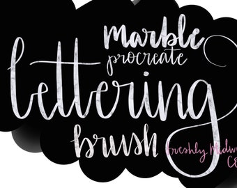 Marble Hand Lettering Procreate Lettering Brush - Digital Modern Calligraphy Brush - Textured Brushes for Digital Designs on Procreate