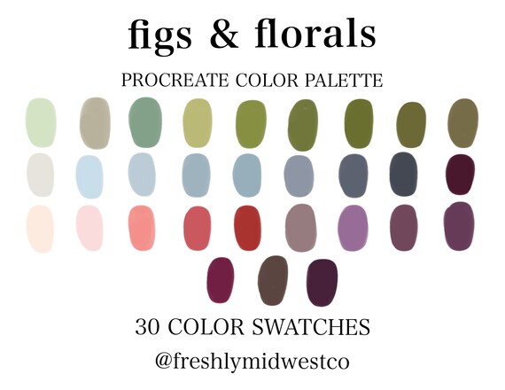 Figs & Florals Procreate Color Palette Ipad Procreate Color | Etsy