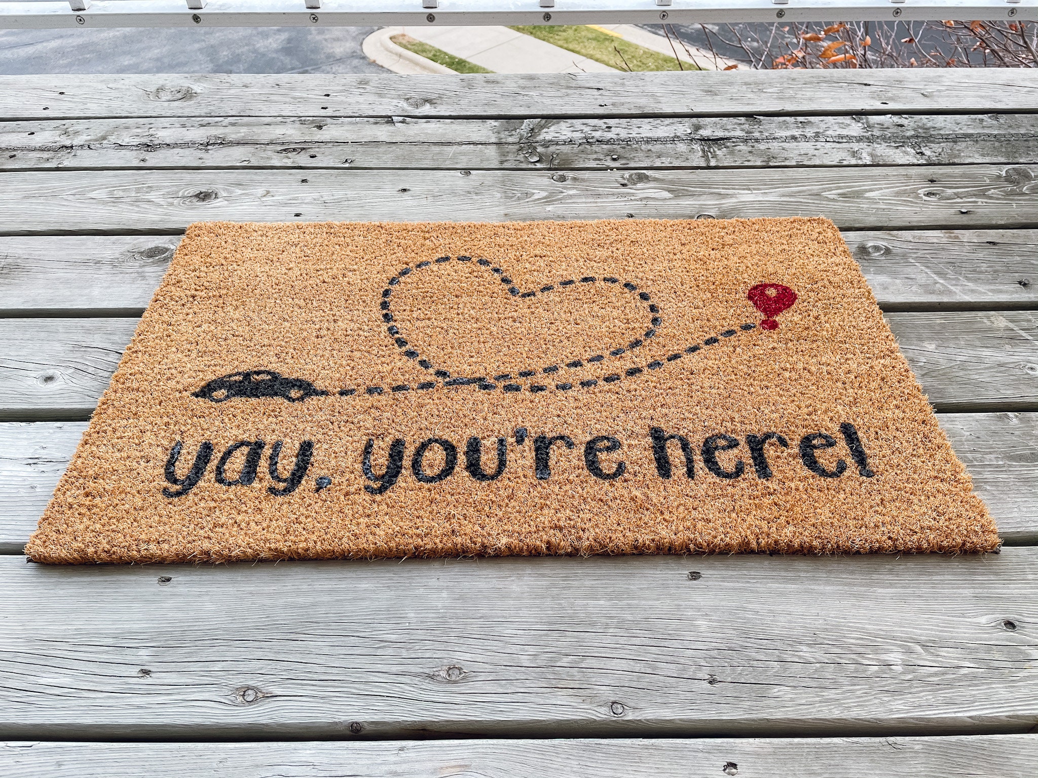 Yay You're Here Mat Cute Entryway Doormat Etsy