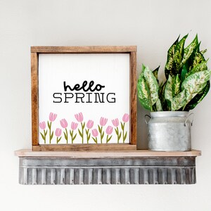 Hello Spring Tulips Sign, Spring Tiered Tray Svg, Spring Sign Design, Flower Tiered Tray Svg, Flower Signs Svg, Spring Tier Tray Png