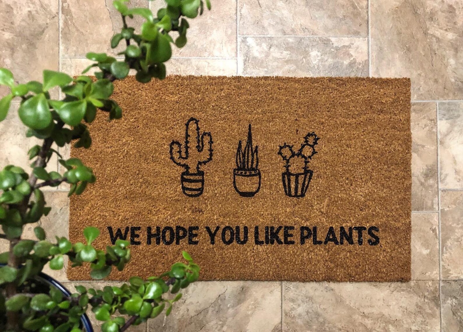 We Hope You Like Plants Doormat Entryway Mat Door Etsy