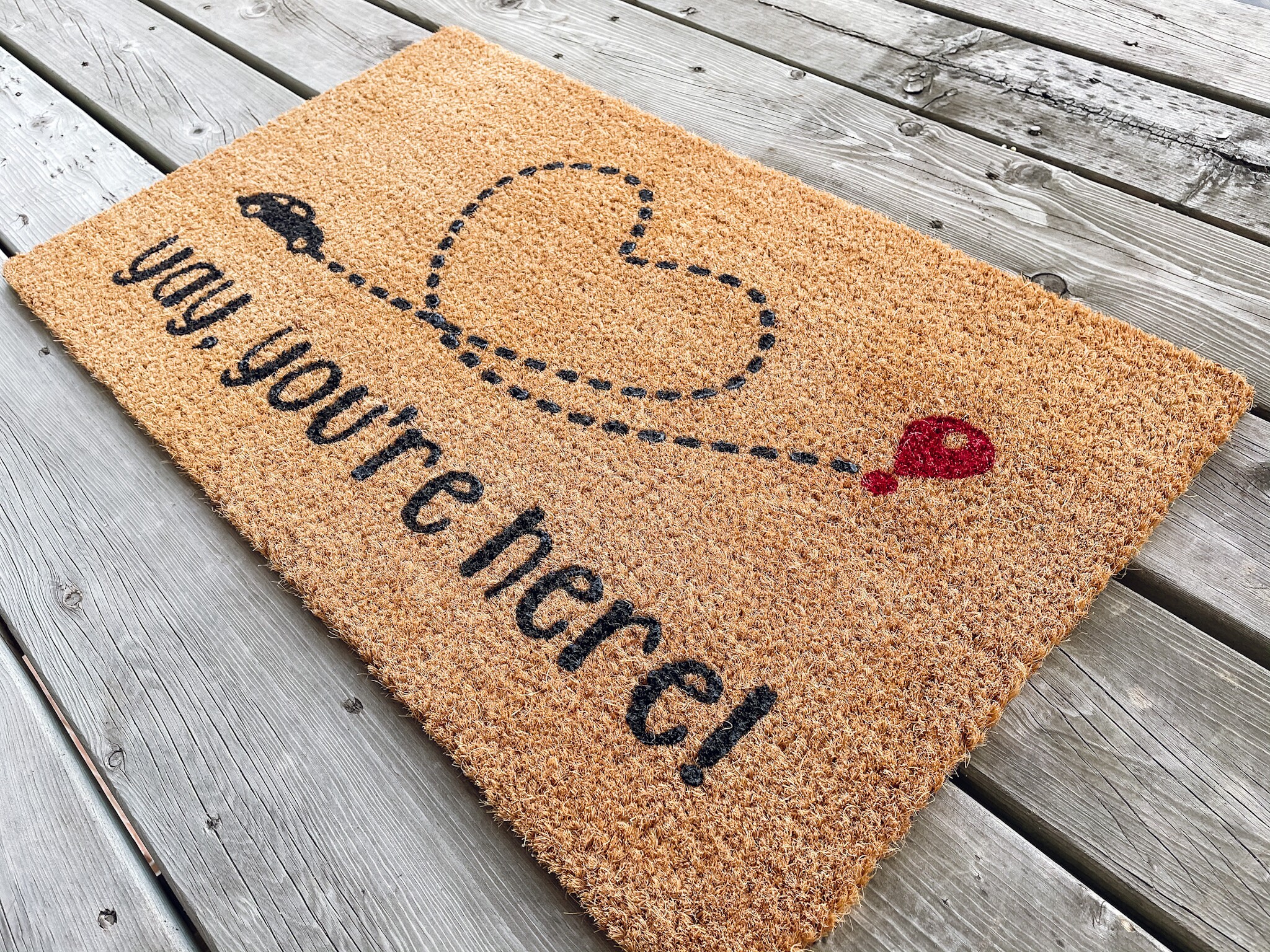Yay You're Here Mat Cute Entryway Doormat Etsy