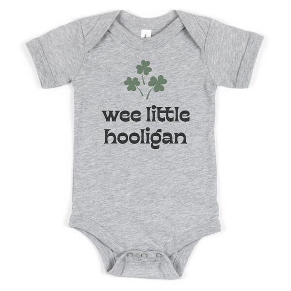 St. Patrick's Day Wee Little Hooligan Shamrock Sublimation Design - St. Pattys Bodysuit SVG - St. Paddys Day Shirt Irish Svg