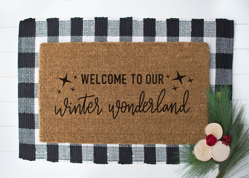 Winter Door Mat Winter Wonderland Mats Holiday Decor Ideas Etsy