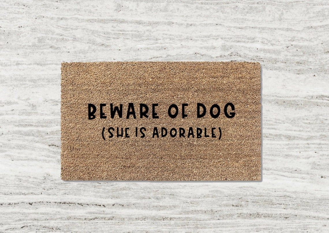 Personalized Pet Doormat Custom Dog Doormat Beware of Dog Etsy