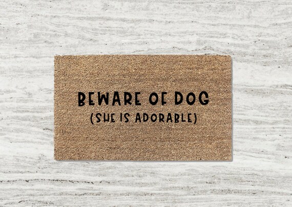 Personalized Pet Doormat Custom Dog Doormat Beware Of Dog Decor