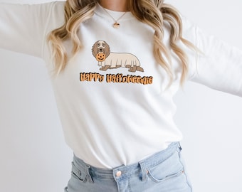 Happy Halloweenie Dachshund PNG: Ghost Dog Pumpkin Design (Digital Download)