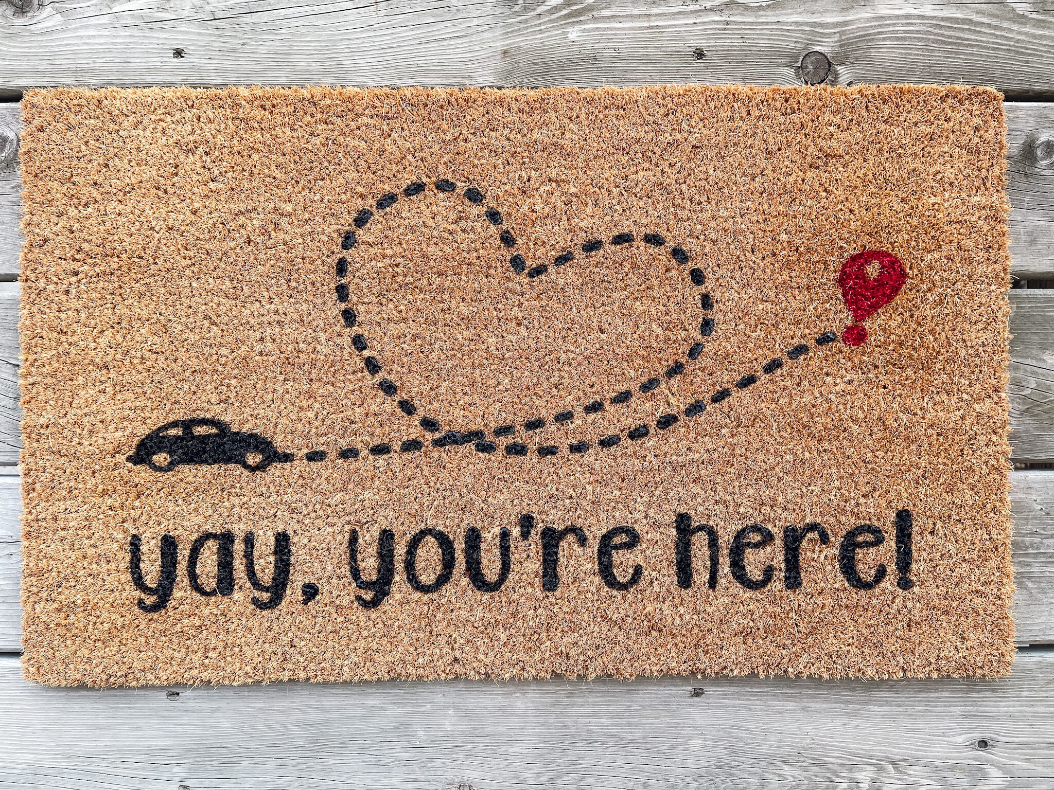 Yay You're Here Mat Cute Entryway Doormat Etsy