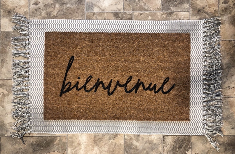 Bienvenue Doormat French Mats Cute Door Etsy