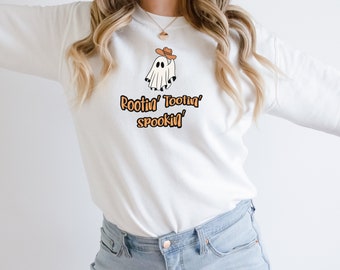 Spooky Cowboy Hat Ghost PNG - Halloween Sublimation Design (Digital Download)
