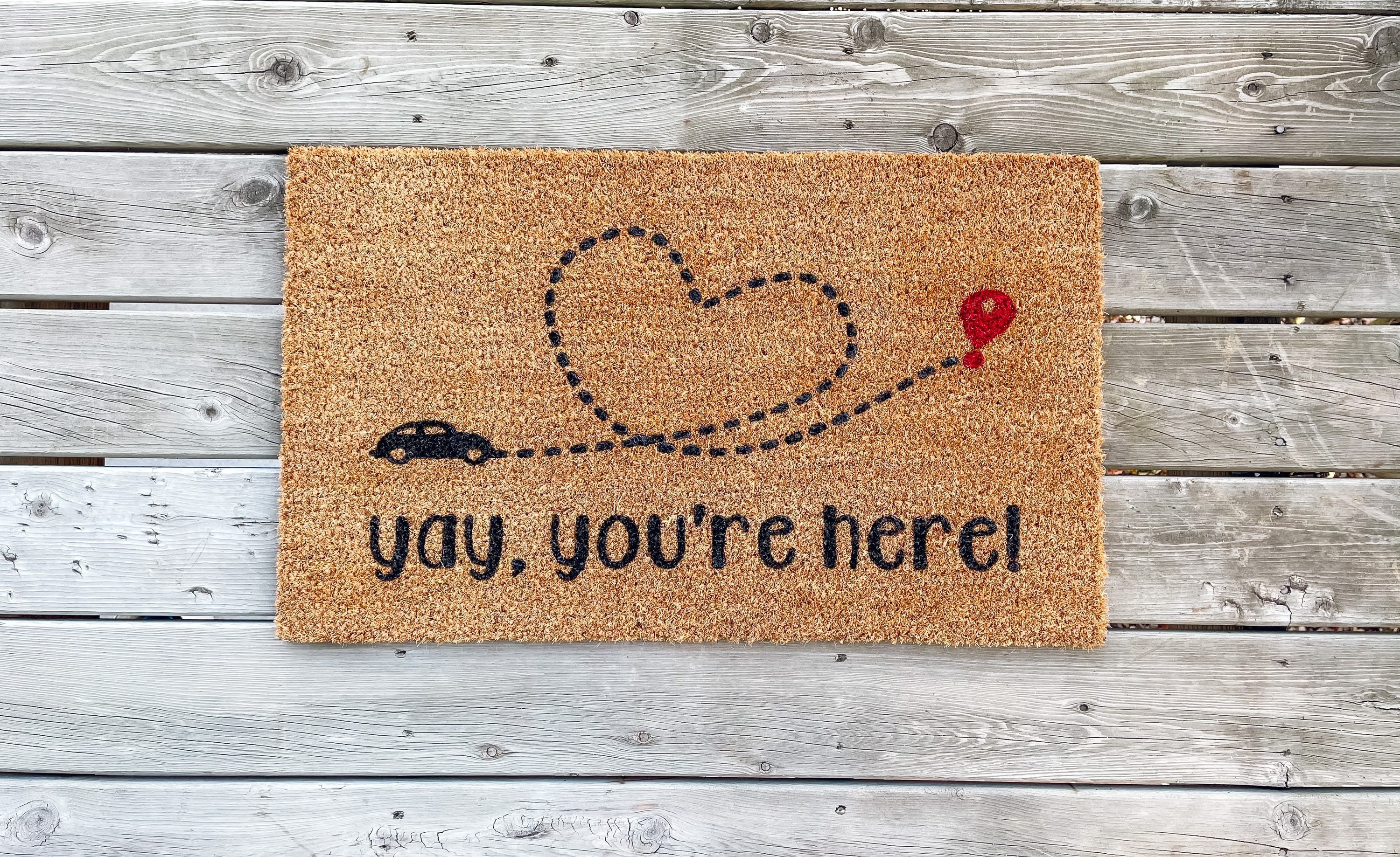 Yay You're Here Mat Cute Entryway Doormat Etsy