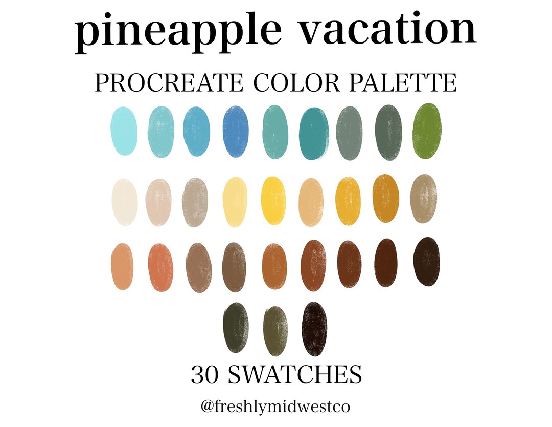 Pineapple Vacation Procreate Color Palette iPad Procreate Color ...