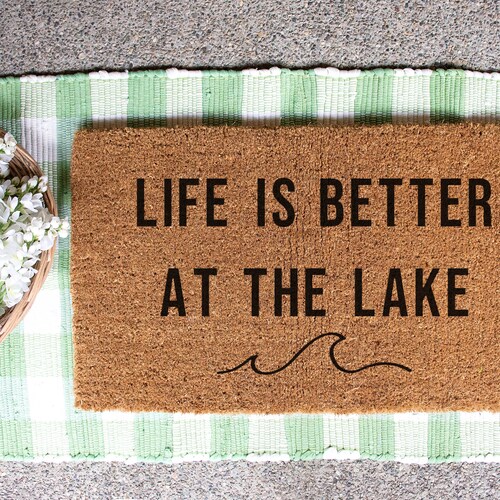 The Lake is My Happy Place Doormat Rug Custom Doormat Etsy