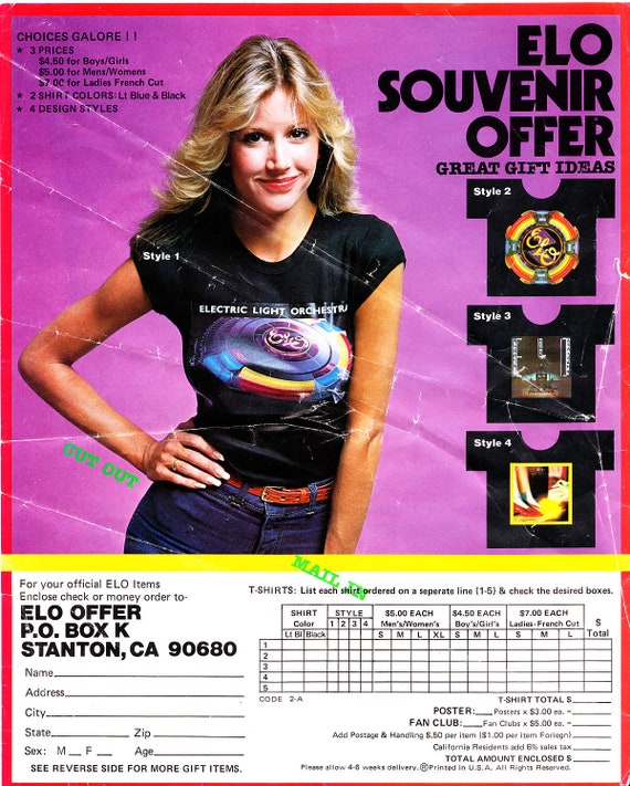 70s ELO Electric Light Orchestra 1977 vintage t-shirt Jeff | Etsy