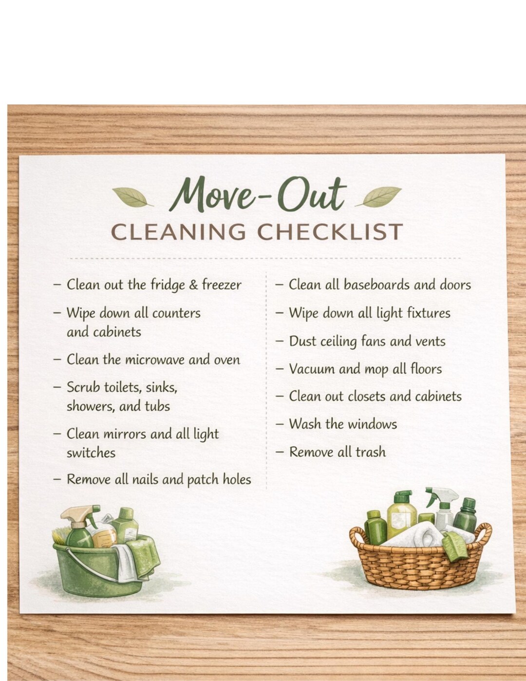 Move-out Cleaning Checklist Printable: Landlord Approved Guide - Etsy
