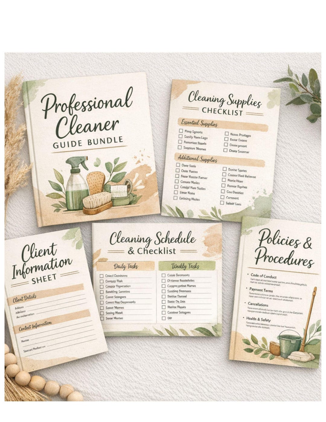 Cleaning Checklist Bundle: Professional Guide, Organization, Deep Clean ...