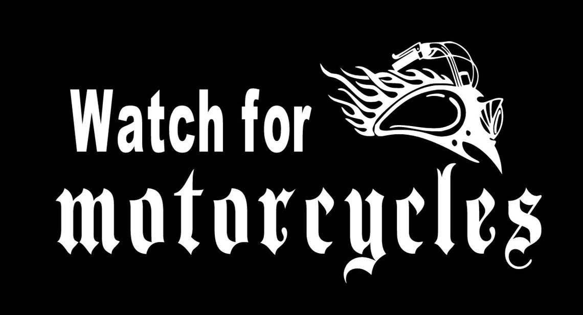 Watch For Motorcycles Car Decal Etsy