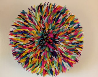 Attrape-rêve Juju Hat Fait Main – Plumes Multicolores, Décoration Murale Artisanale