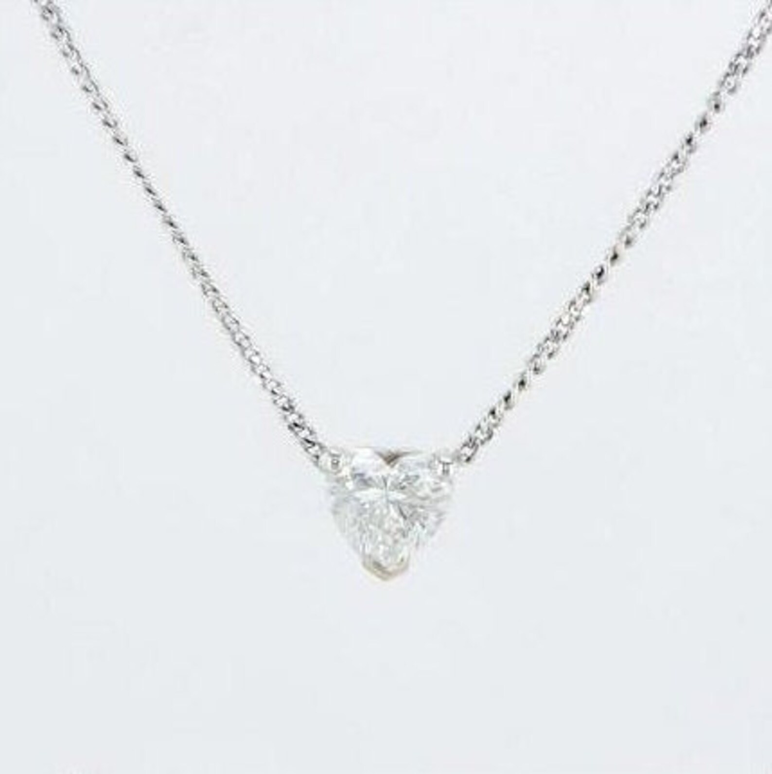 Natural Heart Shaped Diamond Solitaire Gold Pendant Necklace Etsy