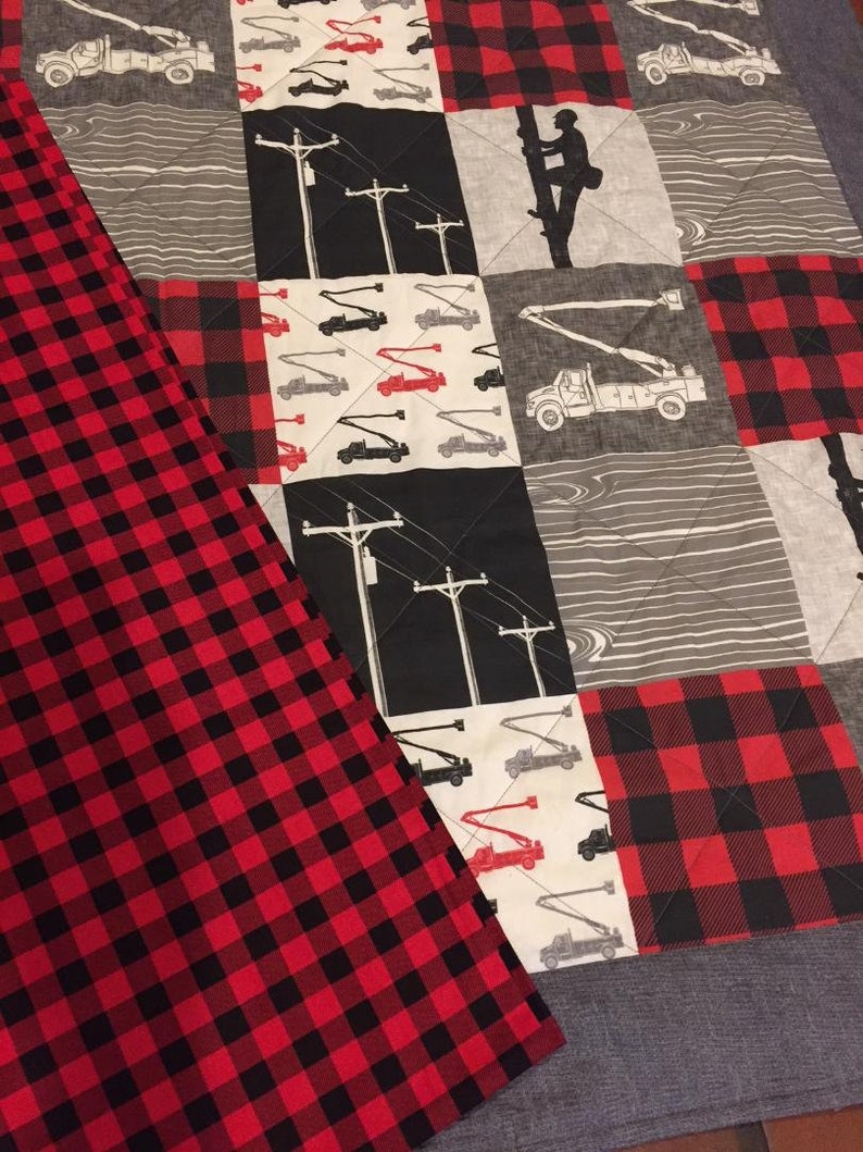 Lineman baby toddler quilt