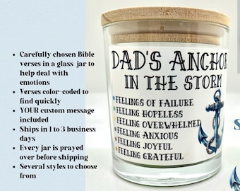 Dad Gift, Read Me When Jar, Bible Verses for encouragement, Jar of Bible Verses, Christian Gift