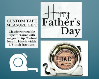 Cinta métrica personalizada, regalo personalizado para papá, 25 pies de largo