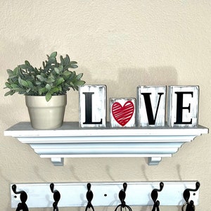 Reversible Blocks for Valentine’s Day and St. Patrick’s Day, Handmade Decor, Farmhouse