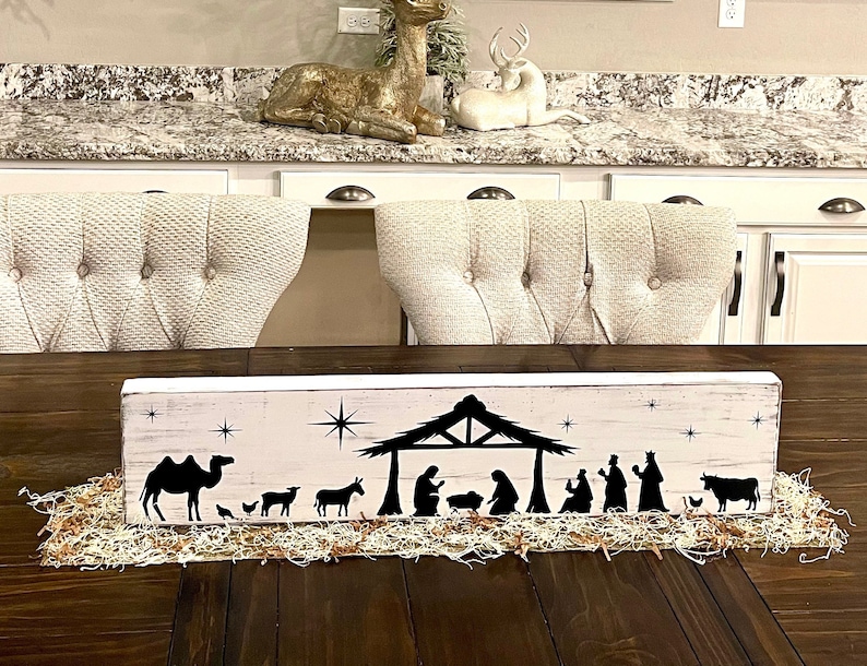 Nativity Table Runner, Farmhouse Christmas Decor (30 Inch) - Etsy