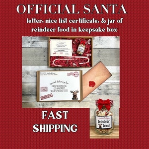 Carta oficial de Papá Noel / Lista de buenos / Carta personal de Papá Noel / Comida para renos