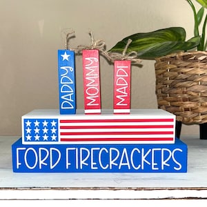 Family Name Gift, Patriot Gift, Grandmas Firecrackers, Gigi&#39;s, Mema’s ,  Mimi&#39;s, Fourth of July Decor, Home Decor, Farmhouse Decor