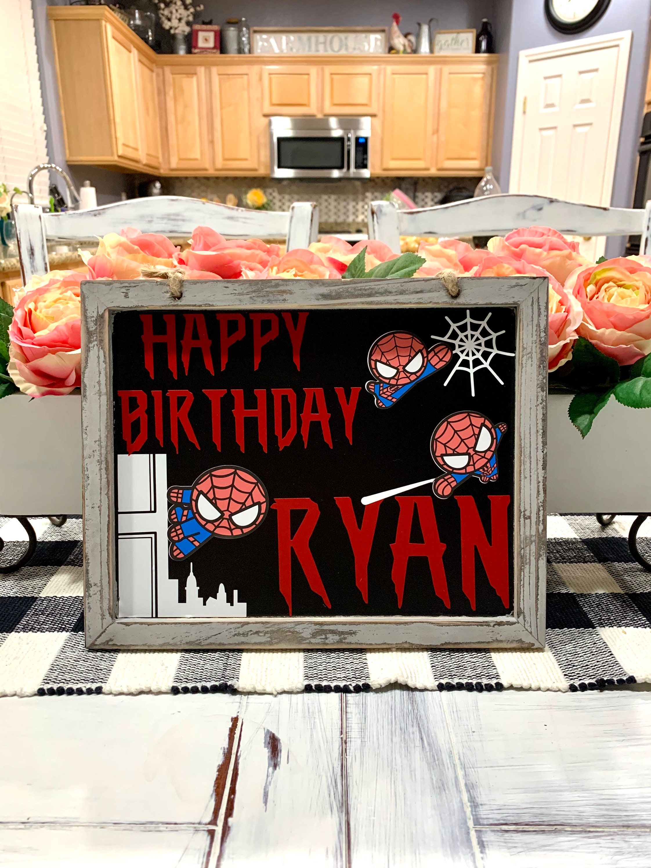Custom Spider-Man Birthday Sign | Etsy