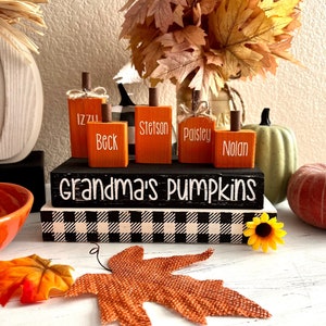 Grandma&#39;s Pumpkins, Fall gift, Fall Decor, Home Decor, Farmhouse Decor, Fall Sign, Tiered Tray Décor