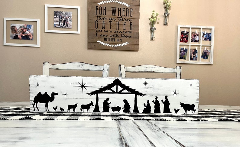 Nativity Table Runner, Farmhouse Christmas Decor (30 Inch) - Etsy
