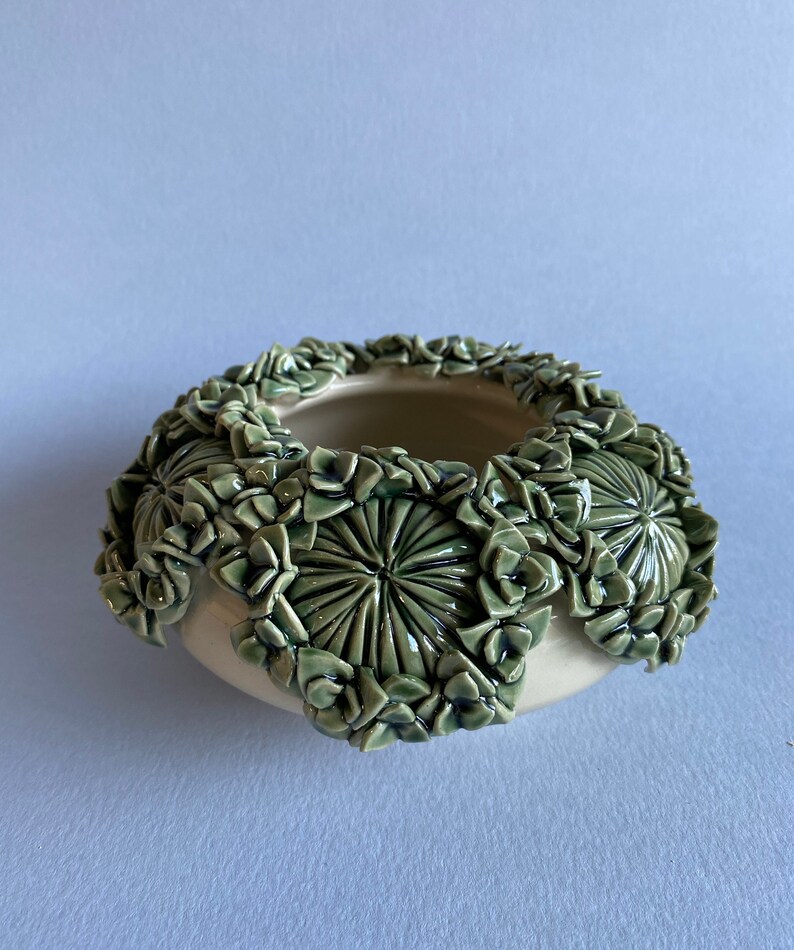 Small Green Cornflower dish