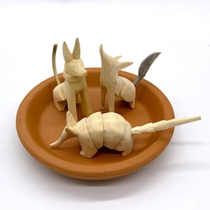 3 Mini Wood Alebrijes, Paint your own Alebrije, 3 Wood Alebrijes, Set of 3 assorted Wood Carved Alebrijes