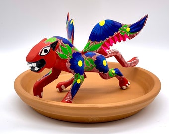 Winged-Jaguar Alebrije, Oaxaca Wood Carved Alebrije