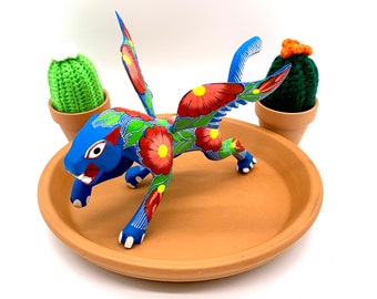 Alebrije Jaguar Alado, Alebrije Tallado en Madera de Oaxaca