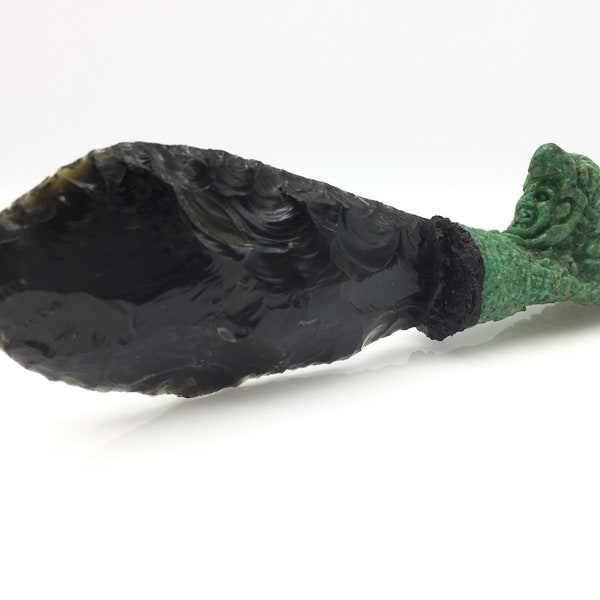 Poignard d'obsidienne/ poignard aztèque/ couteau sculpté à la main.