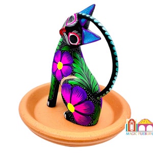 Gato Negro Alebrije, Talla de Madera Alebrije, Arte Popular Oaxaca