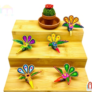 Mini Colibrí Alebrije, Alebrije Tallado en Madera, Alebrije Pintado a Mano